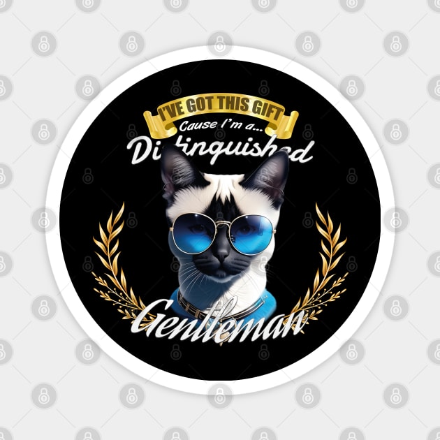 The Distinguished Siamese Cat Gentleman Magnet by Asarteon